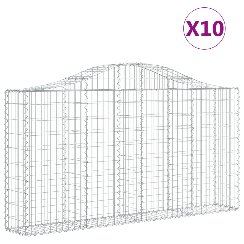 Vidaxl Schans kurver 10 st Vaulted 200x30x100 120 cm jern