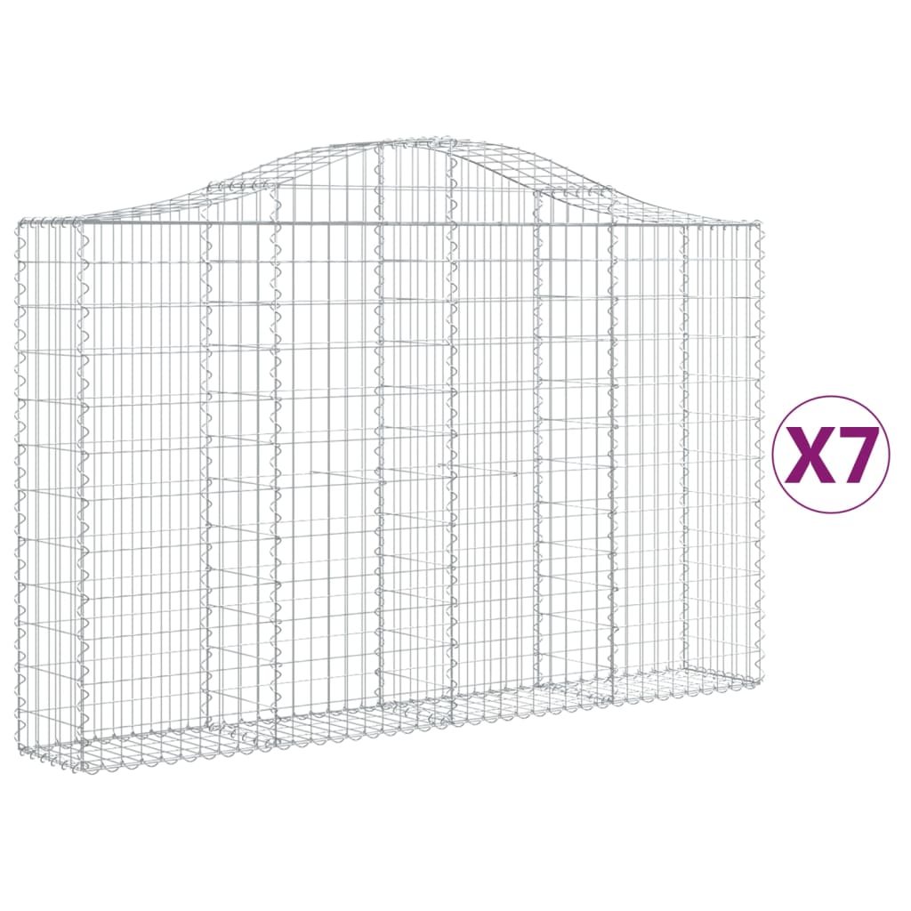 Vidaxl Schans Kosze 7 ST sklepione 200x30x120 140 cm żelazo