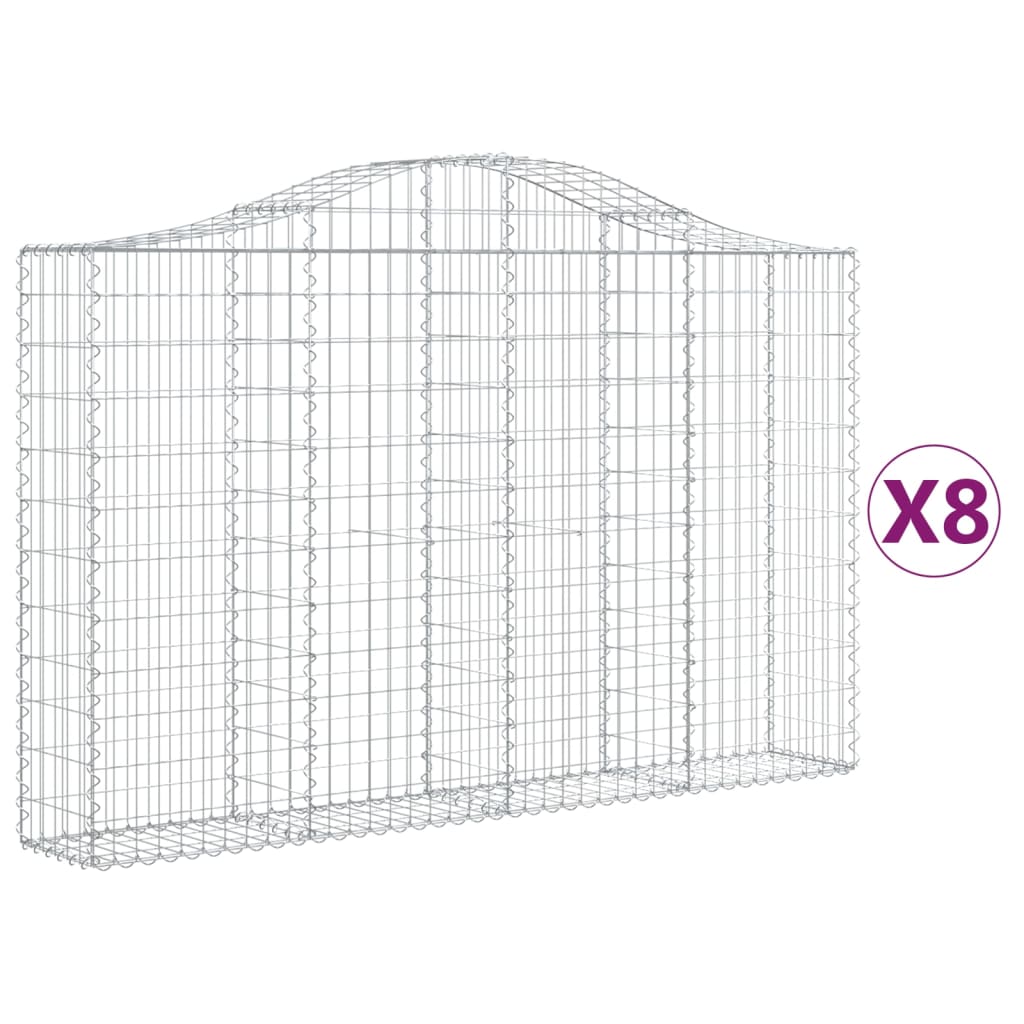 Vidaxl Schans baskets 8 st vaulted 200x30x120 140 cm iron