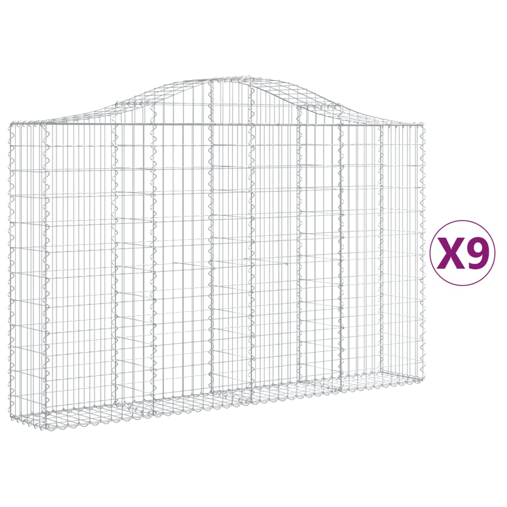 Cestas Vidaxl Schans 9 st 200x30x120 140 cm de hierro