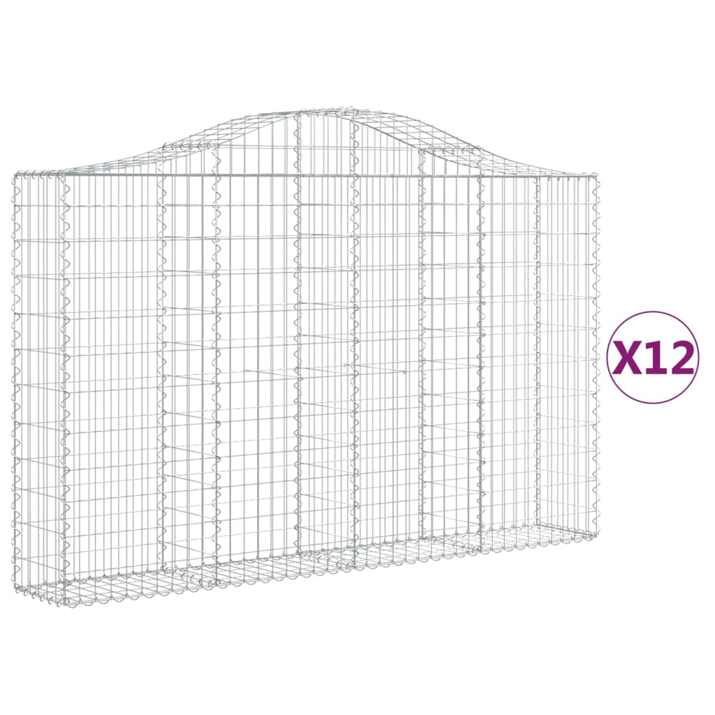 Vidaxl Schans Kosze 12 ST sklepione 200x30x120 140 cm żelazo