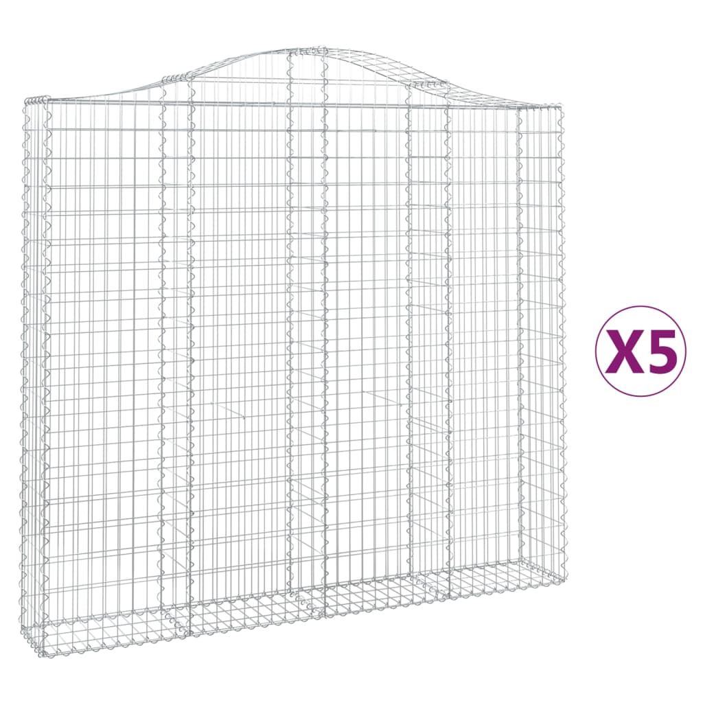 Vidaxl Schans Pankets 5 ST Voûté 200x30x180 200 cm fer