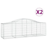 Vidaxl Schans kurve 2 st hvælvede 200x50x60 80 cm galvaniseret jern