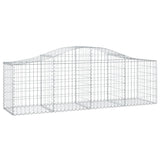 VidaXL Schans baskets 2 st vaulted 200x50x60 80 cm galvanized iron