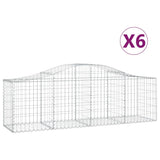 Vidaxl Schans kurve 6 st hvælvede 200x50x60 80 cm galvaniseret jern