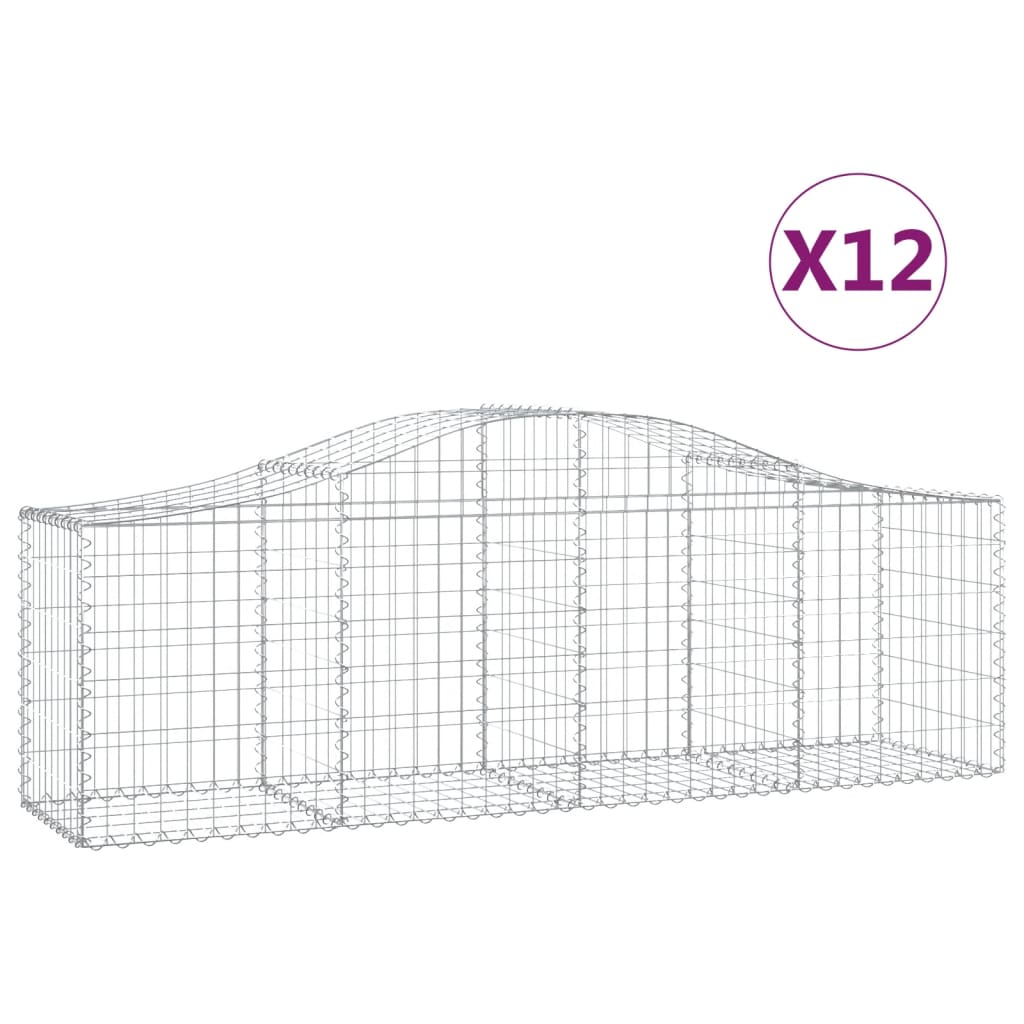 Vidaxl Schans Cestini 12 Stauted 200x50x60 80 cm Galvanizzato