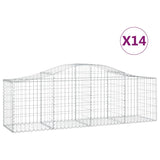 VidaXL Schanskorven 14 st gewelfd 200x50x60 80 cm gegalvaniseerd ijzer