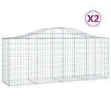 Vidaxl Schans Baskets 2 St. klenulé 200x50x80 100 cm galvanizované železo