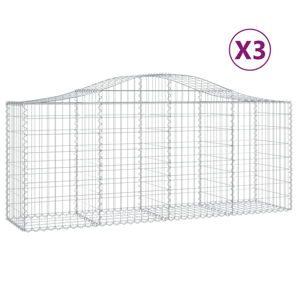 Vidaxl Schans Koše 3 St. Klenané 200x50x80 100 cm galvanizované železo