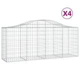 Vidaxl Schans kurve 4 st hvælvede 200x50x80 100 cm galvaniseret jern