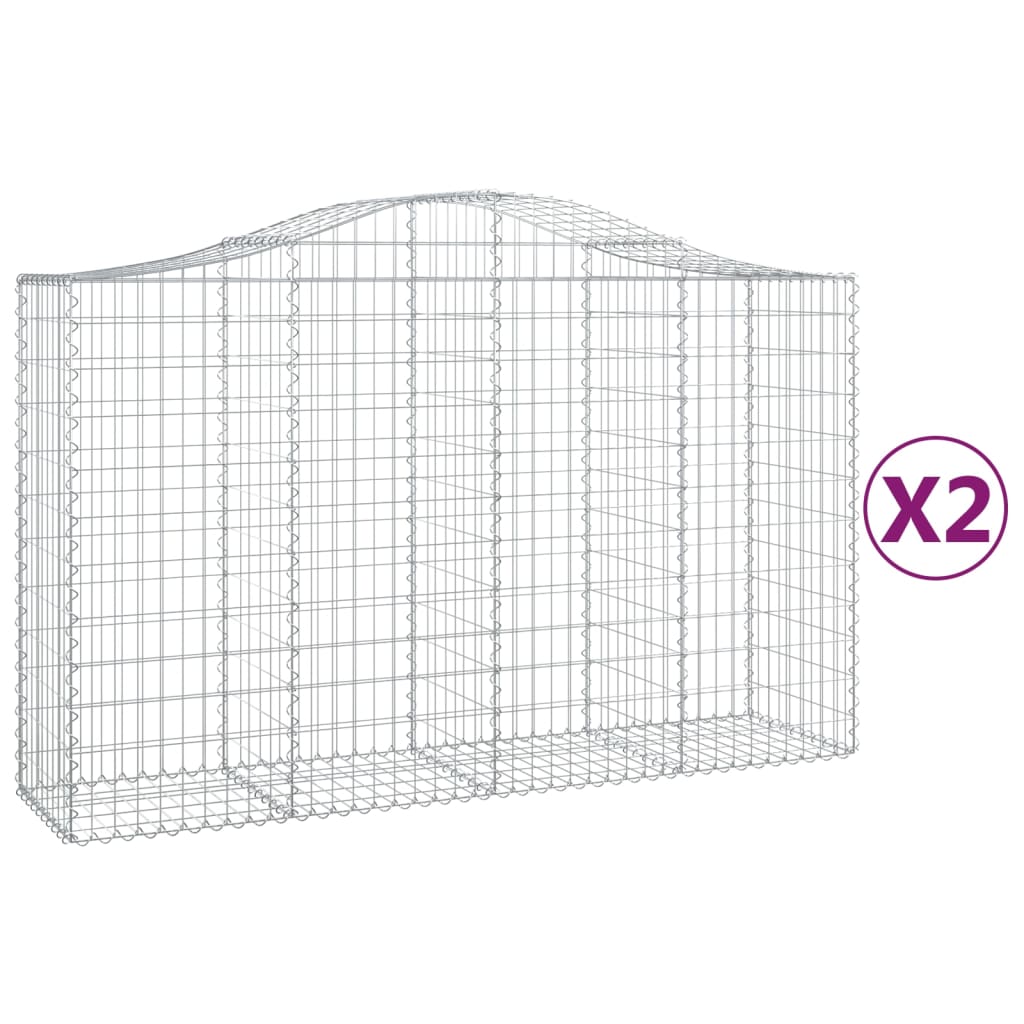 VidaXL Schans baskets 2 ST vaulted 200x50x120 140 cm iron