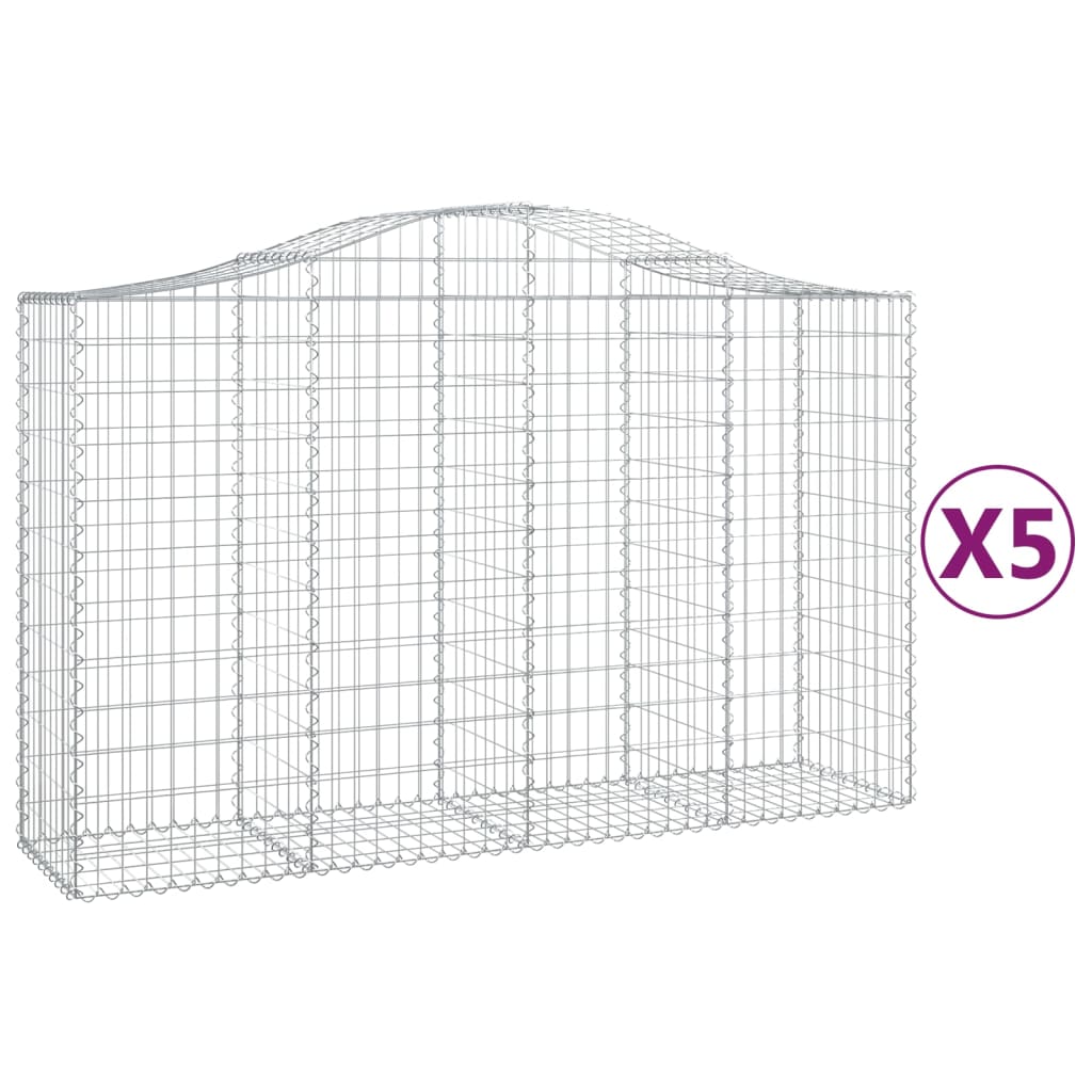 Vidaxl Schans kurver 5 st Vaulted 200x50x120 140 cm jern