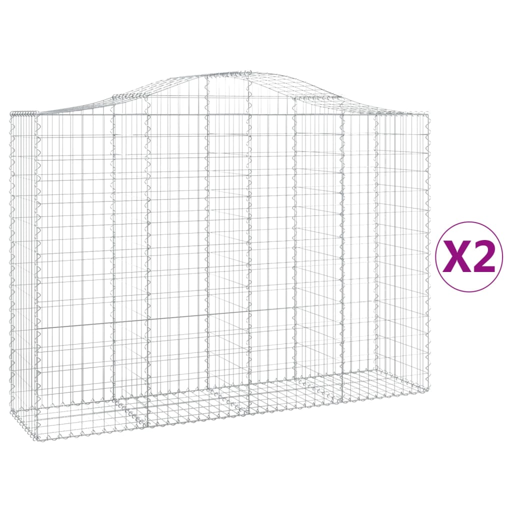 VidaXL Schans baskets 2 ST vaulted 200x50x140 160 cm iron