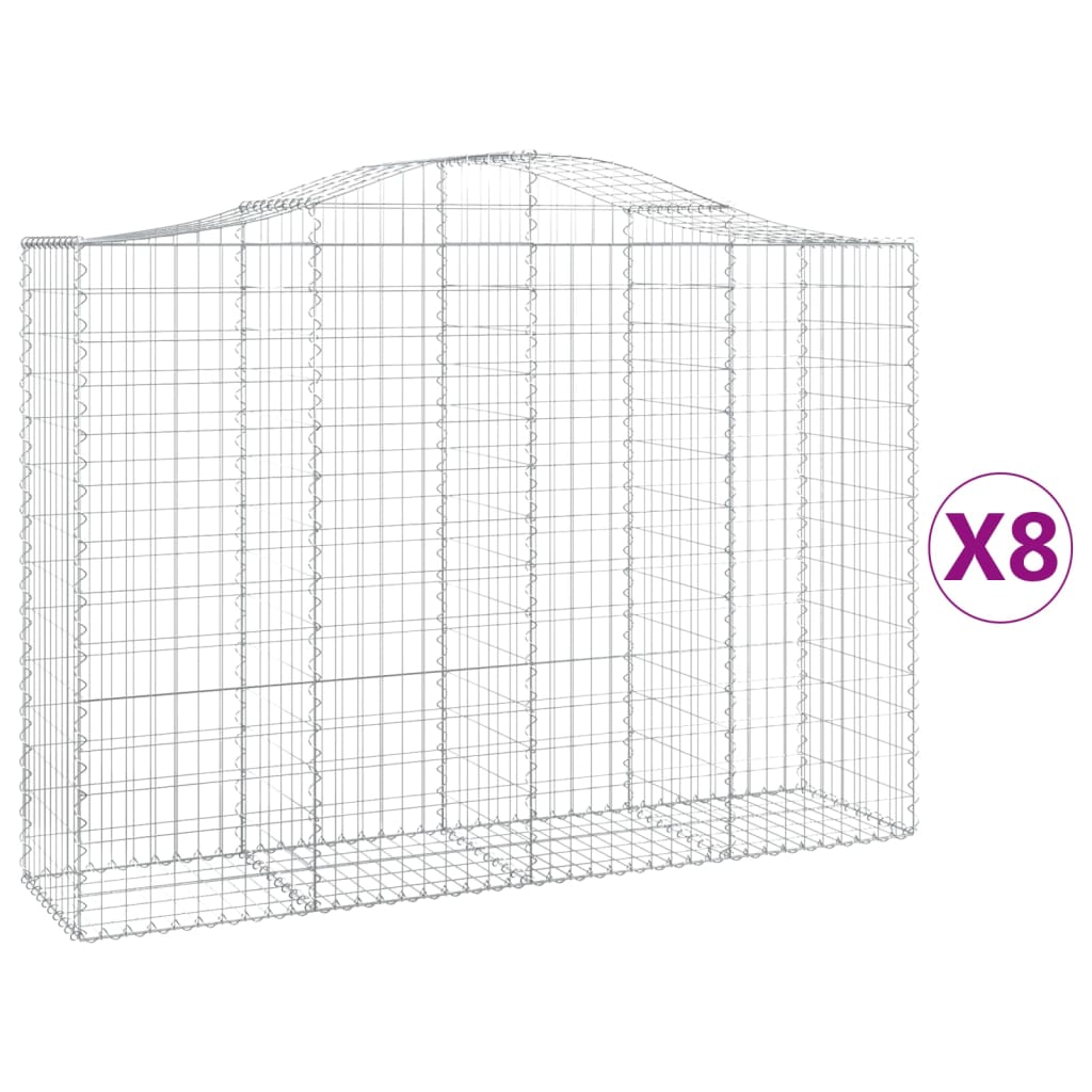 VidaXL Schans baskets 8 st vaulted 200x50x140 160 cm iron