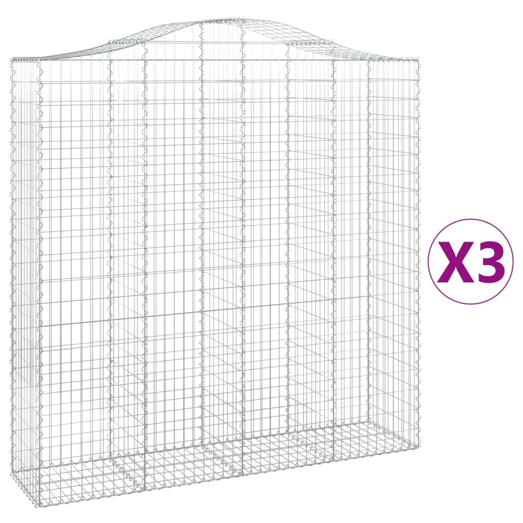 Vidaxl Schans kurver 3 st Vaulted 200x50x200 220 cm jern