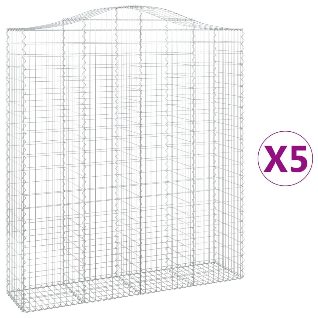 Vidaxl Schans Kosze 5 ST sklepione 200x50x220 240 cm żelazo