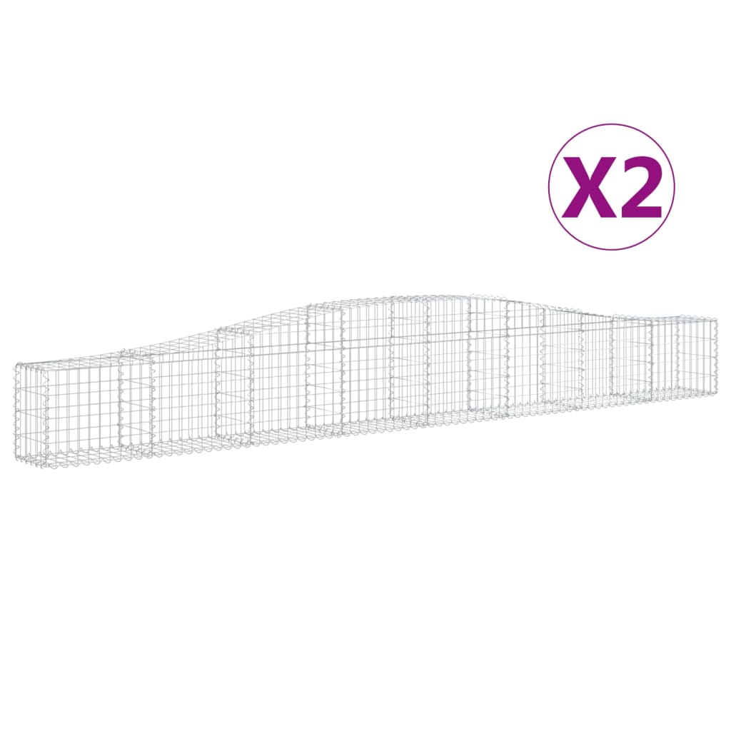 VidaXL Schanskorven 2 st gewelfd 400x30x40 60 cm ijzer