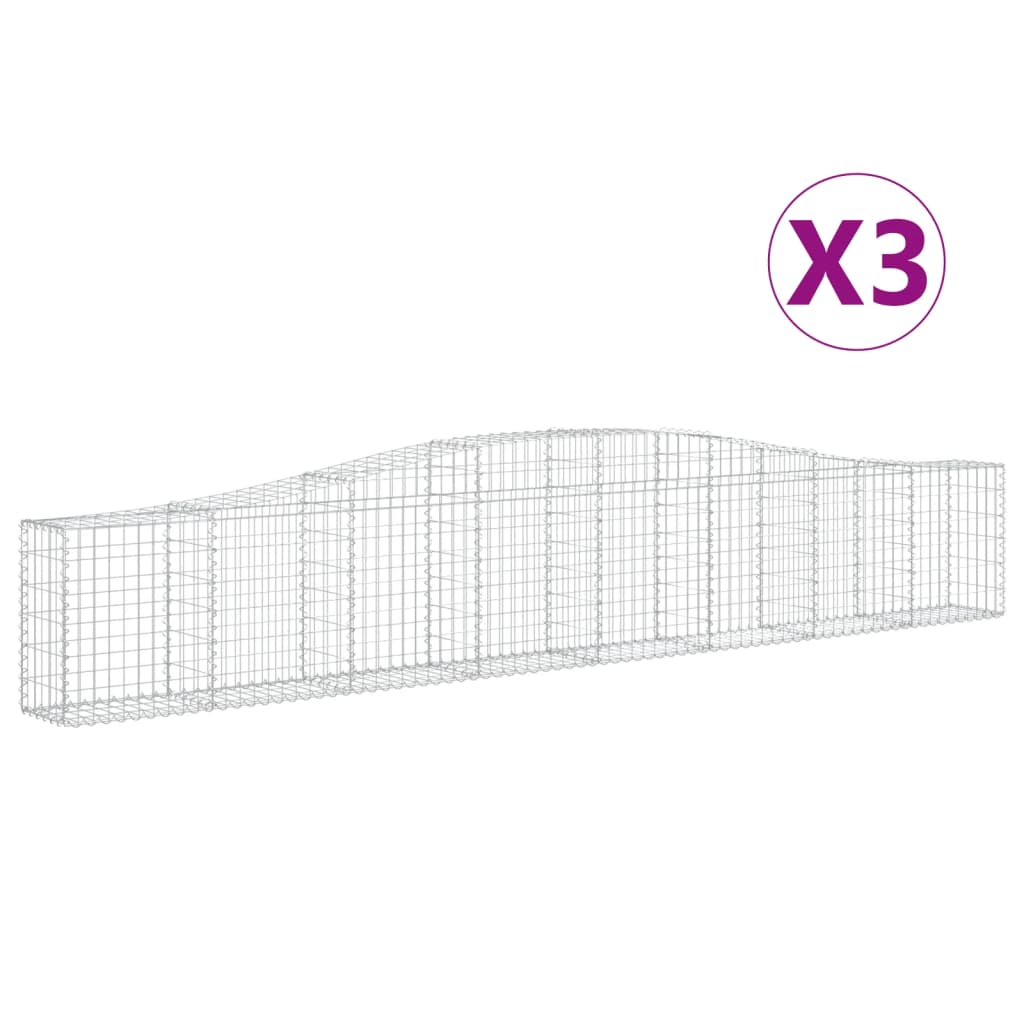 Vidaxl Schans Kosze 3 ST sklepione 400x30x60 80 cm żelazo