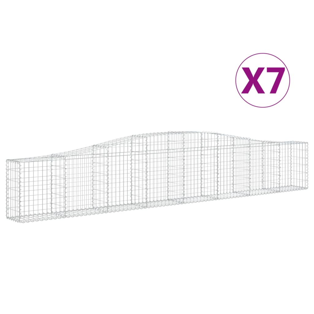 Vidaxl Schans košare 7 St obokano 400x30x60 80 cm železo