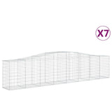 Vidaxl Schans kurver 7 St Vaulted 400x50x80 100 cm galvanisert jern