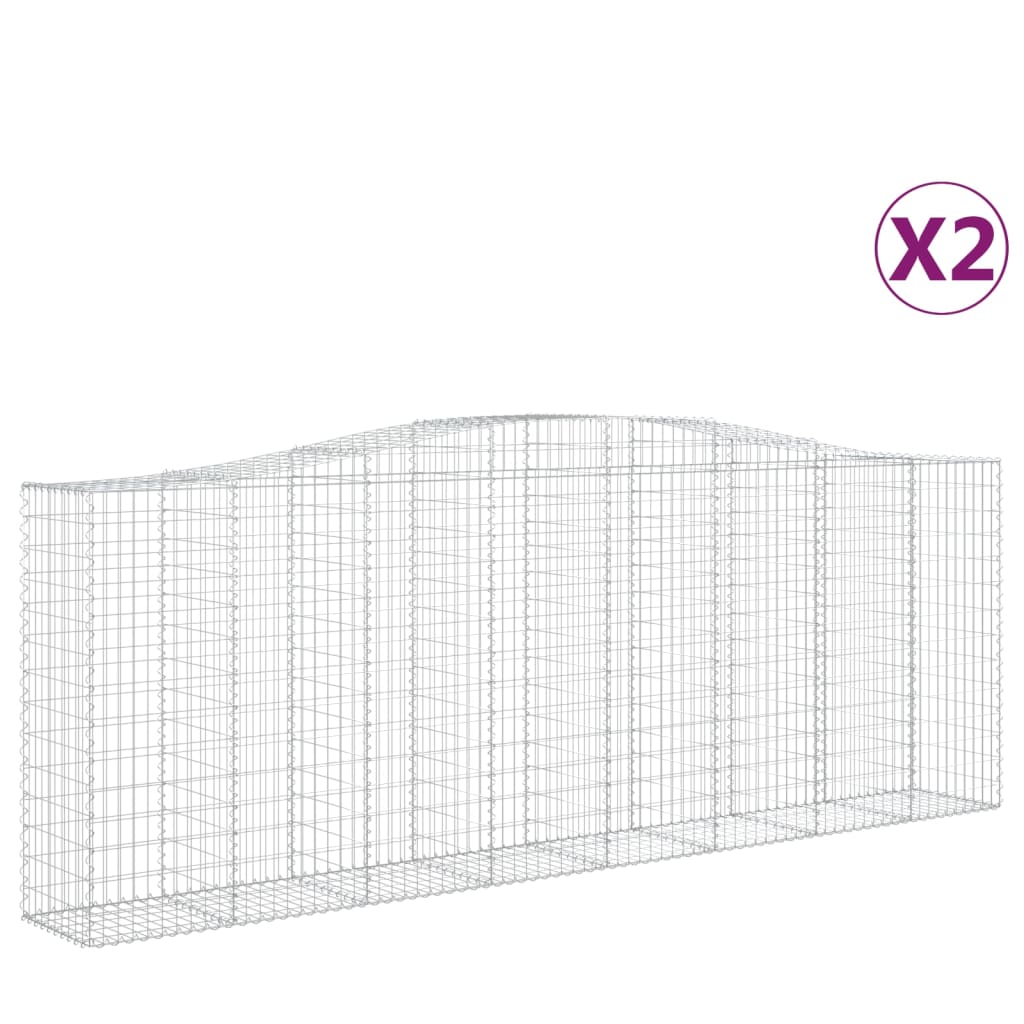 Vidaxl Schans kurver 2 st Vaulted 400x50x140 160 cm jern