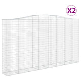 Vidaxl Schans Kosze 2 ST sklepione 400x50x220 240 cm żelazo