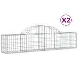 Vidaxl Schans kurver 2 st Vaulted 200x30x40 60 cm galvanisert jern