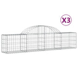 VidaXL Schans baskets 3 st vaulted 200x30x40 60 cm galvanized iron