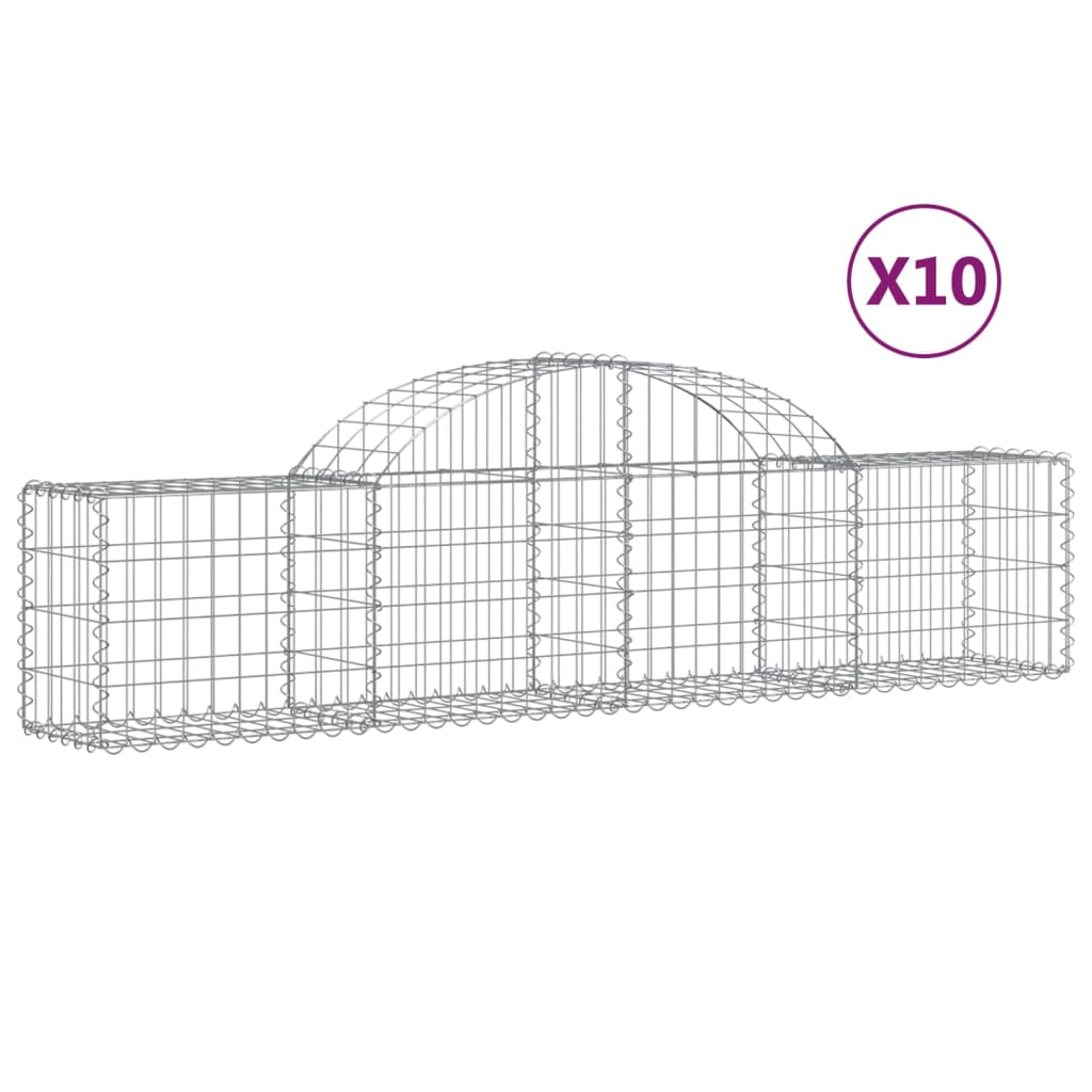 Vidaxl Schans baskets 10 st vaulted 200x30x40 60 cm galvanized iron