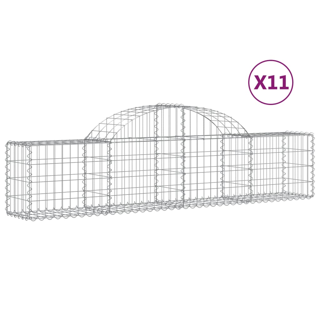 Vidaxl Schans Cestini 11 Stated a volta 200x30x40 60 cm Galvanized Iron