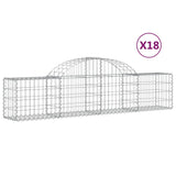 Vidaxl Schans kurver 18 st Vaulted 200x30x40 60 cm galvanisert jern