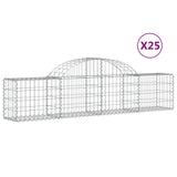 VidaXL Schanskorven 25 st gewelfd 200x30x40 60 cm gegalvaniseerd ijzer