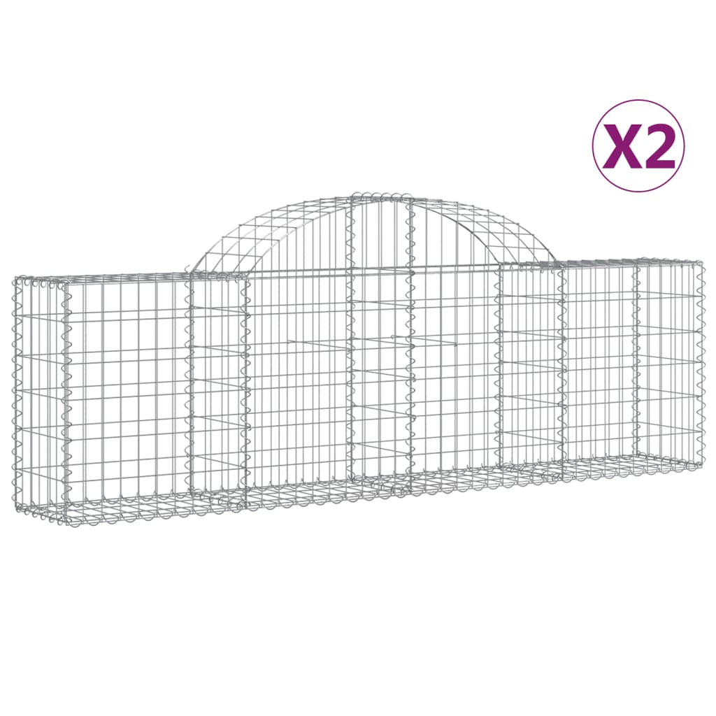 Vidaxl Schans Cesti 2 a volta a volta 200x30x60 80 cm Galvanized Iron