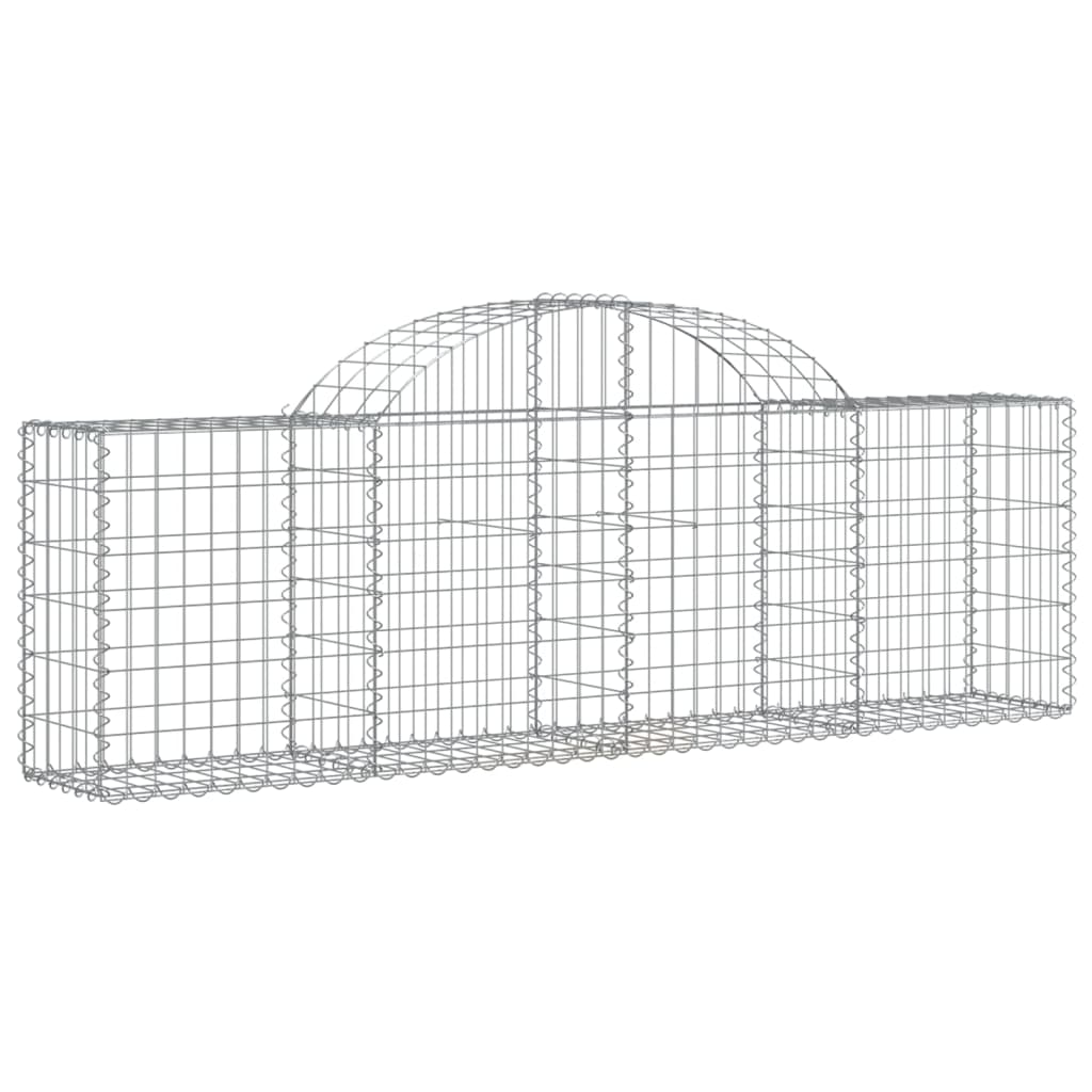 VidaXL Schans baskets 4 st vaulted 200x30x60 80 cm galvanized iron