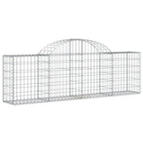 Vidaxl Schans kurve 6 st hvælvede 200x30x60 80 cm galvaniseret jern