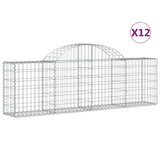 Vidaxl Schans kurver 12 st Vaulted 200x30x60 80 cm galvanisert jern