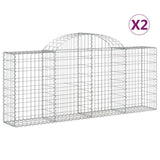 Vidaxl Schans Kosze 2 ST sklepione 200x30x80 100 cm ocynkowane żelazo