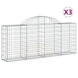 Vidaxl Schans Cesti 3 a volta a volta 200x30x80 100 cm Galvanized Iron