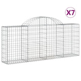 Vidaxl Schans kurve 7 st hvælvede 200x30x80 100 cm galvaniseret jern