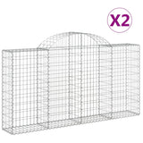 Vidaxl Schans košare 2 St obokano 200x30x100 120 cm železo