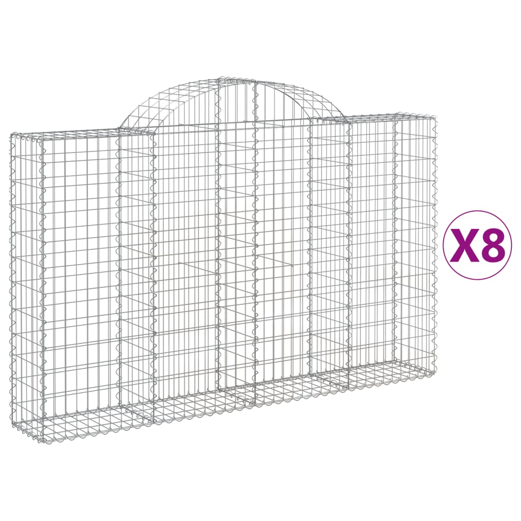 Vidaxl Schans baskets 8 st vaulted 200x30x120 140 cm iron