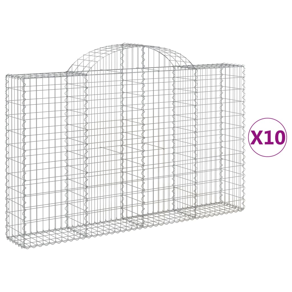 Vidaxl Schans baskets 10 st vaulted 200x30x120 140 cm iron