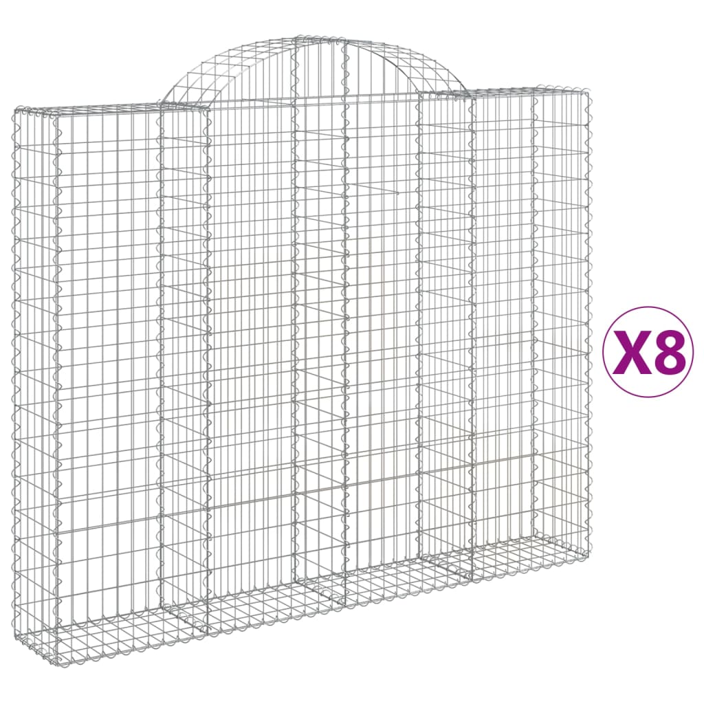 VidaXL Schanskorven 8 st gewelfd 200x30x160 180 cm ijzer