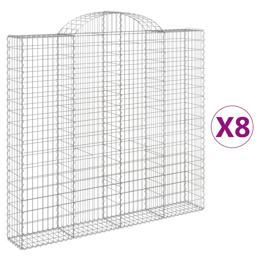 Vidaxl Schans kurver 8 st Vaulted 200x30x180 200 cm jern