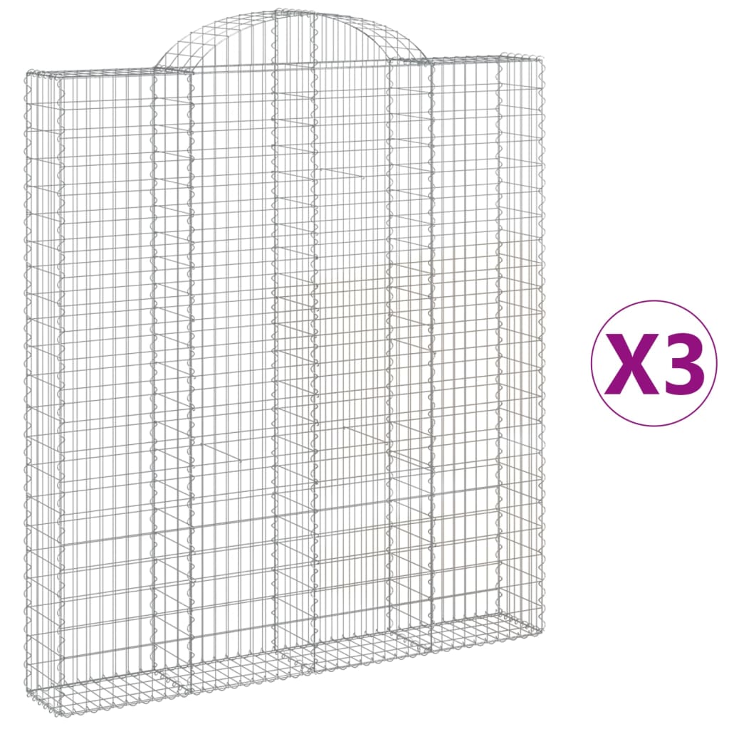 Vidaxl Schans Pankets 3 ST Voûté 200x30x220 240 cm fer