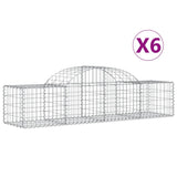 Vidaxl Schans Cesti 6 a volta a volta 200x50x40 60 cm -galvanizzato