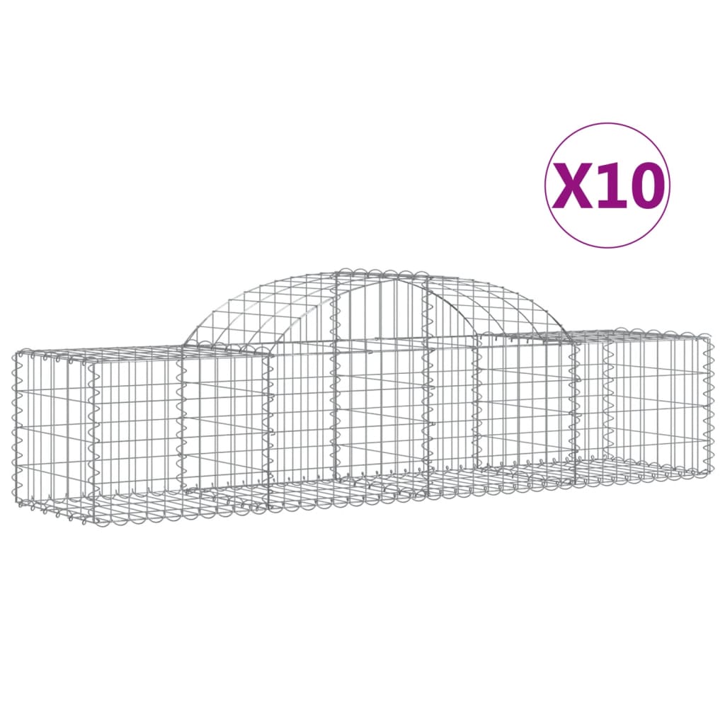 Vidaxl Schans kurver 10 St Vaulted 200x50x40 60 cm galvanisert jern