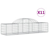 VidaXL Schans baskets 11 st vaulted 200x50x40 60 cm galvanized iron