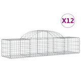 Vidaxl Schans kurver 12 st Vaulted 200x50x40 60 cm galvanisert jern