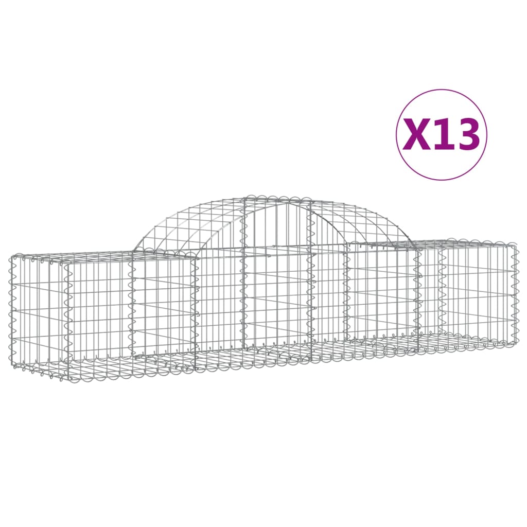 Vidaxl Schans kurver 13 St Vaulted 200x50x40 60 cm galvanisert jern